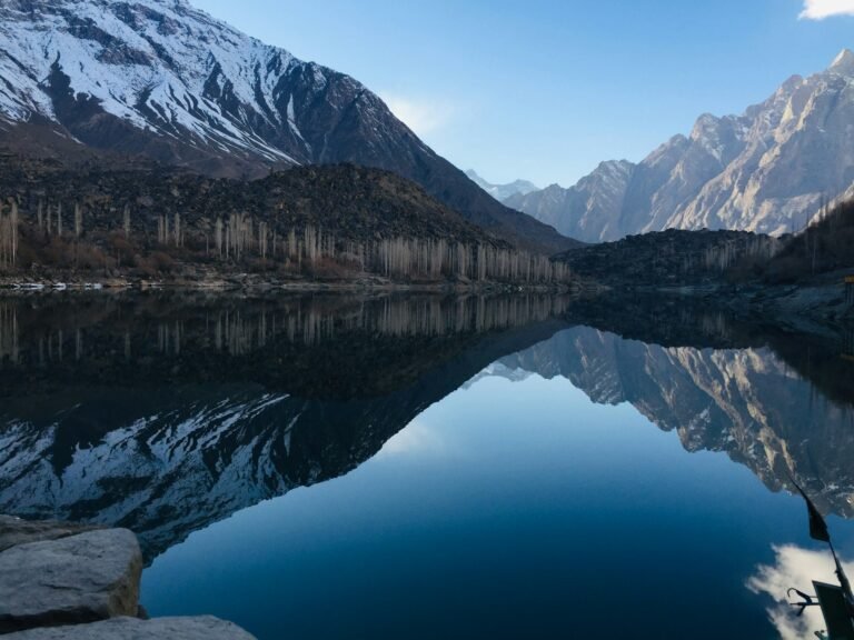 Mountain reflection on a lake in Skardu