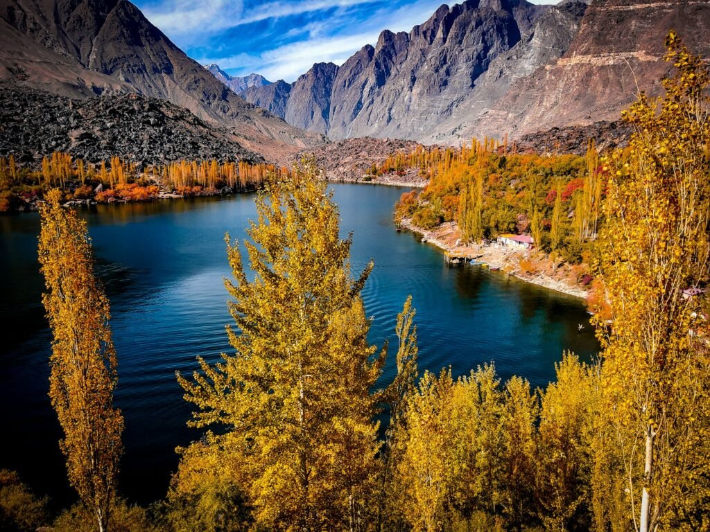 Upper Kachura Lake in autumn, Skardu